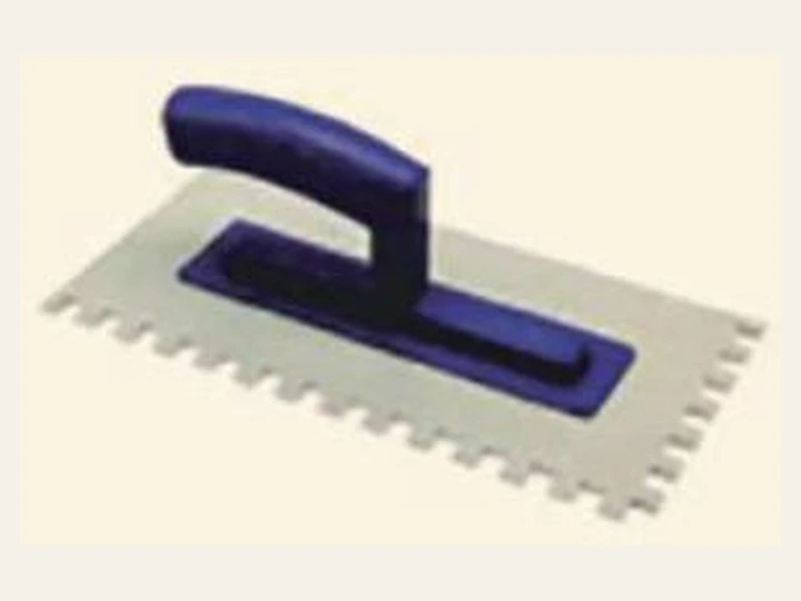 Notched steel trowel as pictured in the supplied catalogue