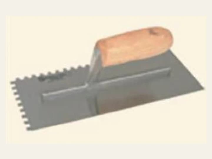 Notched finishing trowel as pictured in the supplied catalogue
